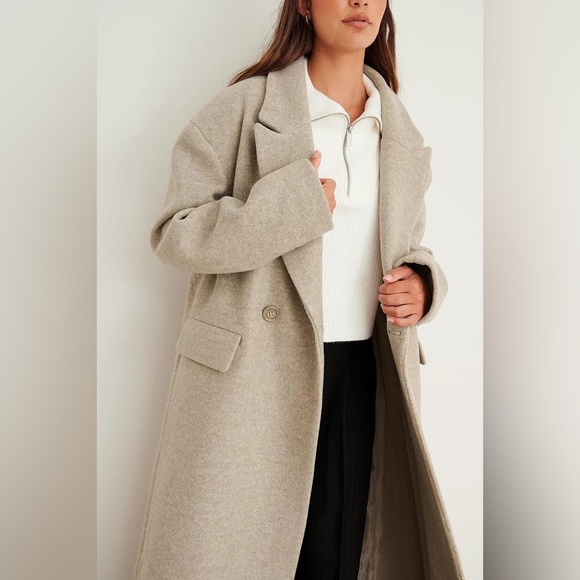 NA-KD Oversized Wool Blend Coat - Picture 6 of 7
